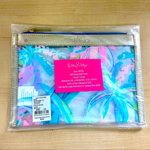 Lilly Pulitzer GWP Clear CATCH ALL Pouch - Picture 3 of 9